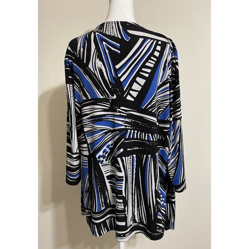 Chico's Black and Blue Patterned Tunic Top - Picture 7 of 13